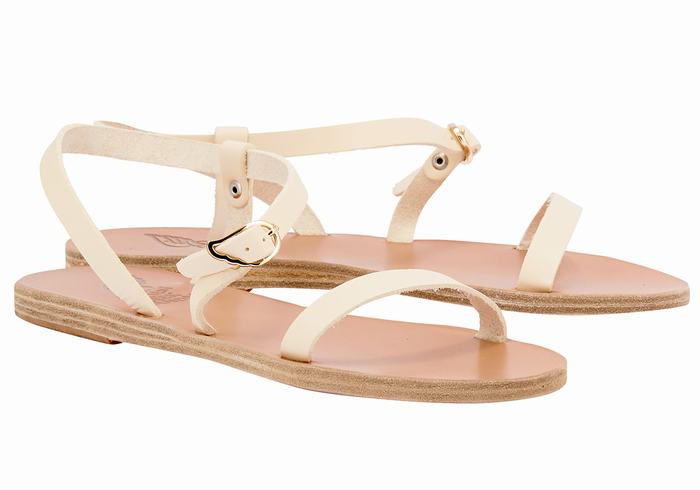 Sandale Cu Curea Din Spate Ancient Greek Sandals Niove Leather Dama Albi | DIL5266XS