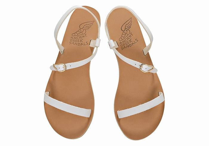 Sandale Cu Curea Din Spate Ancient Greek Sandals Niove Leather Dama Albi | SAC8664DL