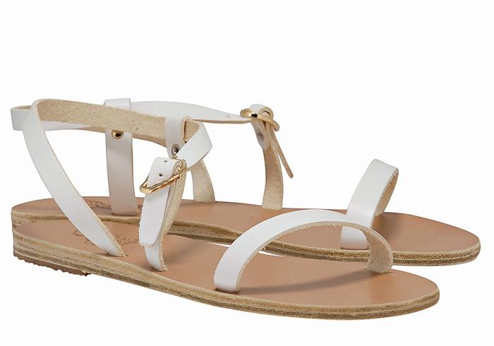 Sandale Cu Curea Din Spate Ancient Greek Sandals Niove Leather Dama Albi | SAC8664DL