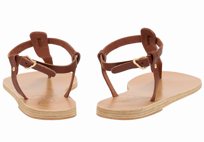 Sandale Cu Curea Din Spate Ancient Greek Sandals Lito Flip Flop Leather Dama Cafe | LCT6564WQ