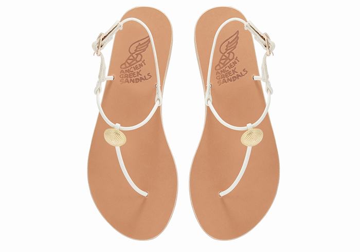 Sandale Cu Curea Din Spate Ancient Greek Sandals Dimitra Flip Flop Dama Albi | CHV9265OM