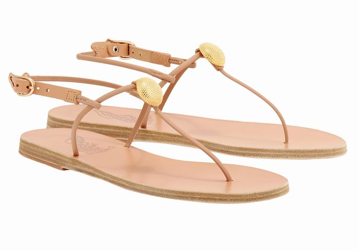 Sandale Cu Curea Din Spate Ancient Greek Sandals Dimitra Flip Flop Dama Bej | XDE215CO