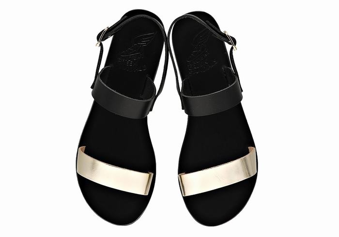 Sandale Cu Curea Din Spate Ancient Greek Sandals Clio Dama Negrii Aurii Albi | GTA8945LW