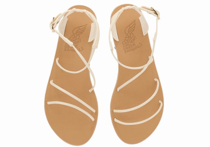 Sandale Cu Curea Pe Glezna Ancient Greek Sandals Meloivia Dama Albi | SPS294GU