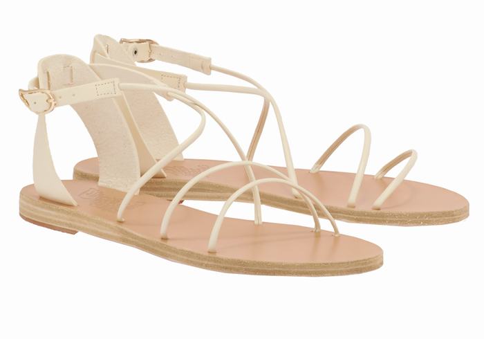 Sandale Cu Curea Pe Glezna Ancient Greek Sandals Meloivia Dama Albi | SPS294GU