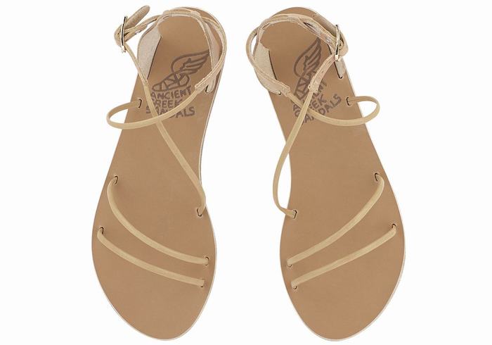 Sandale Cu Curea Pe Glezna Ancient Greek Sandals Meloivia Dama Bej | TGT4586TD