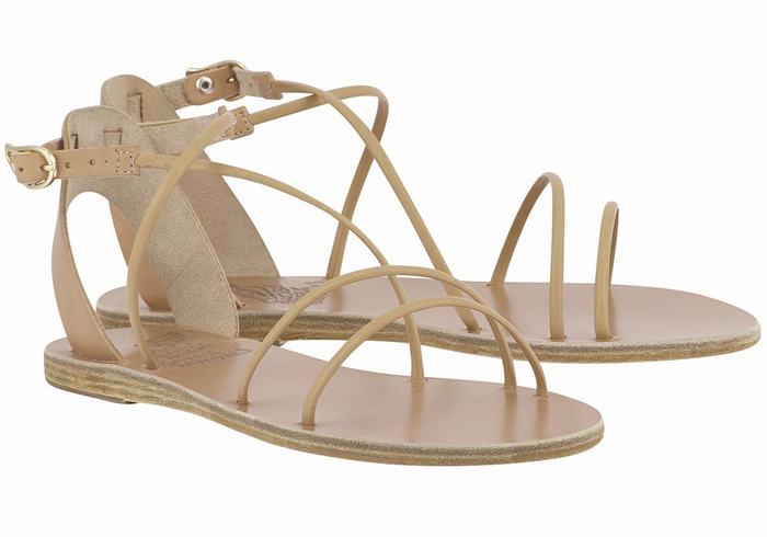 Sandale Cu Curea Pe Glezna Ancient Greek Sandals Meloivia Dama Bej | TGT4586TD