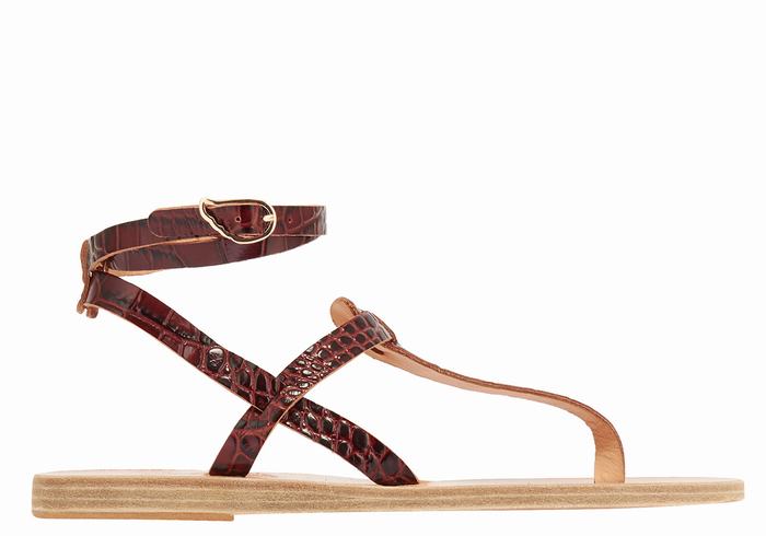 Sandale Cu Curea Pe Glezna Ancient Greek Sandals Estia Dama Rosii Inchis Negrii | WOZ279LV