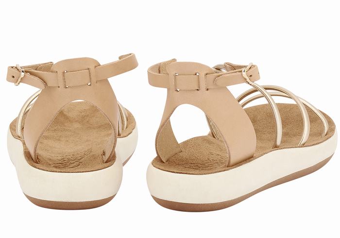 Sandale Cu Curea Pe Glezna Ancient Greek Sandals Anastasia Comfort Dama Bej Aurii Albi | DQC9354GN