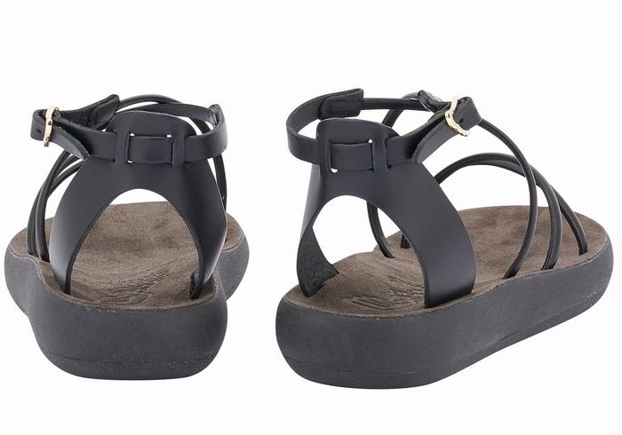 Sandale Cu Curea Pe Glezna Ancient Greek Sandals Anastasia Comfort Dama Negrii | RYB6167XN