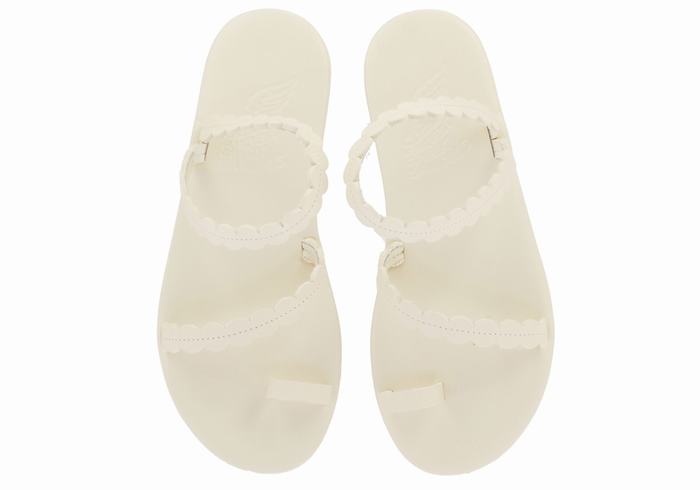 Sandale Cu Deget Ancient Greek Sandals Aura Dama Albi | GBL5266QW