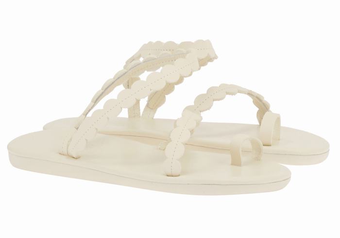 Sandale Cu Deget Ancient Greek Sandals Aura Dama Albi | GBL5266QW