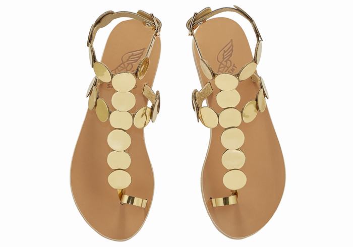 Sandale Cu Deget Ancient Greek Sandals Asteras Leather Dama Aurii | GIR2924UK