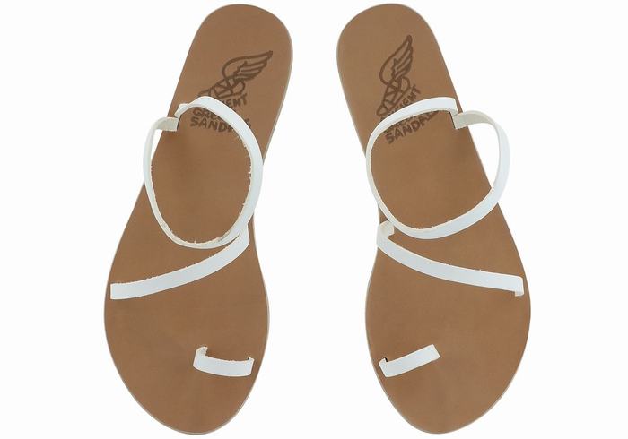 Sandale Cu Deget Ancient Greek Sandals Apli Eleftheria Leather Dama Albi | DII4047WE