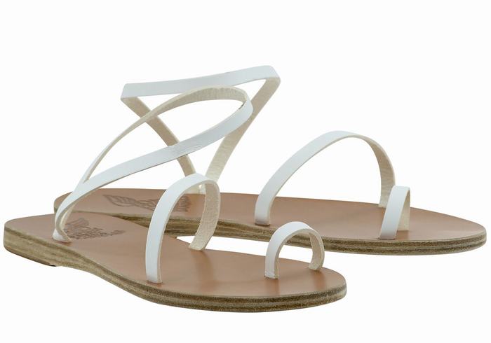 Sandale Cu Deget Ancient Greek Sandals Apli Eleftheria Leather Dama Albi | DII4047WE