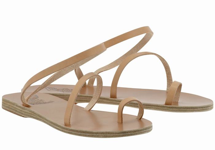 Sandale Cu Deget Ancient Greek Sandals Apli Eleftheria Leather Dama Bej | KBI4450CN