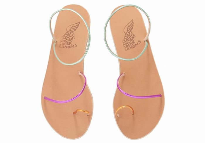 Sandale Cu Deget Ancient Greek Sandals Chora Dama Aurii Violet Verzi | RFJ3969HY