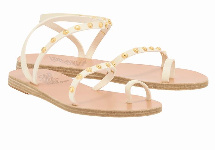 Sandale Cu Deget Ancient Greek Sandals Eleftheria Bee Dama Albi | PGT5825WB