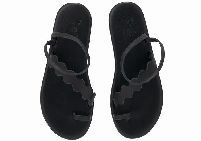 Sandale Cu Deget Ancient Greek Sandals Koralia Dama Negrii | SCX576YJ