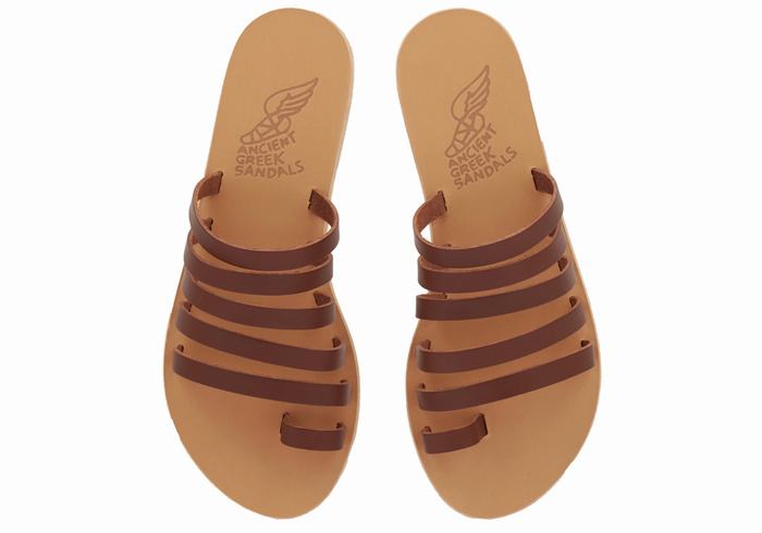 Sandale Cu Deget Ancient Greek Sandals Niki Leather Dama Cafe | NFD8862AY