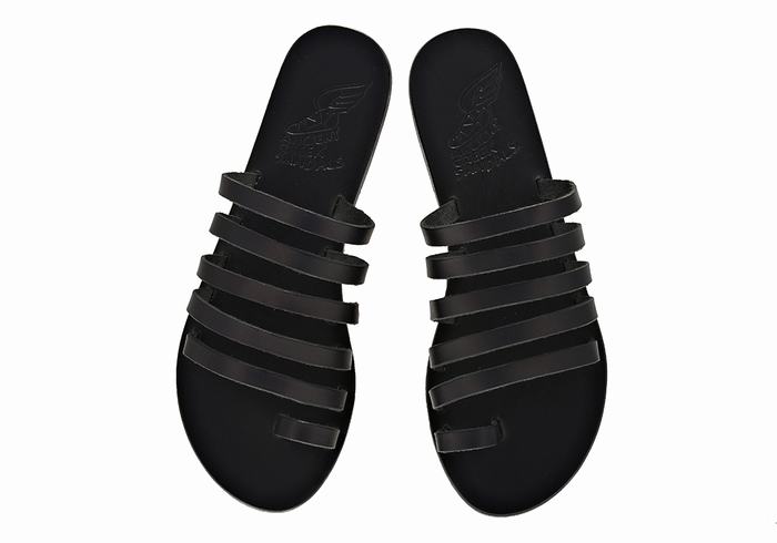 Sandale Cu Deget Ancient Greek Sandals Niki Leather Dama Negrii | ODJ3351UM