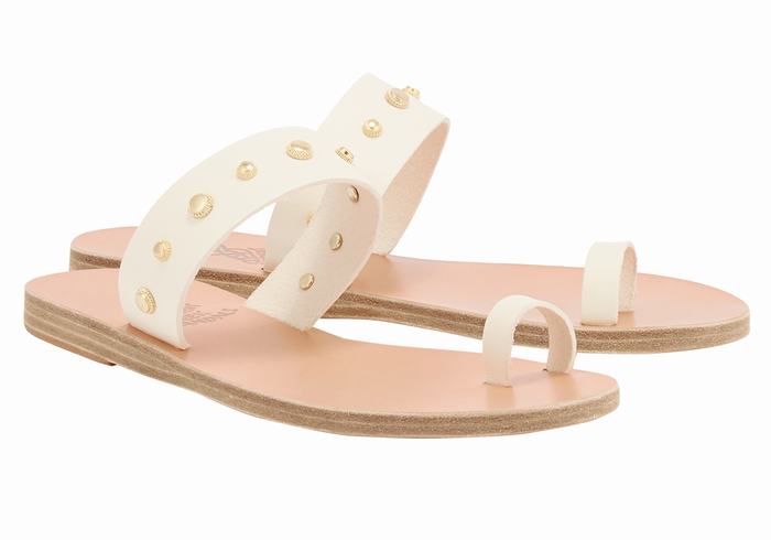 Sandale Cu Deget Ancient Greek Sandals Thalia Bee Dama Albi | VDV411UR