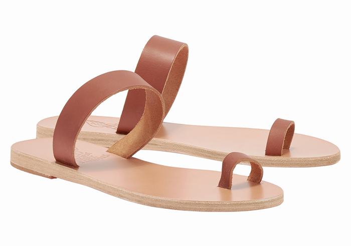 Sandale Cu Deget Ancient Greek Sandals Thalia Leather Dama Maro Inchis | IIG6165RJ