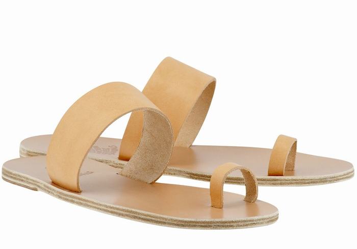 Sandale Cu Deget Ancient Greek Sandals Thalos Leather Barbati Bej | AXT4563NC