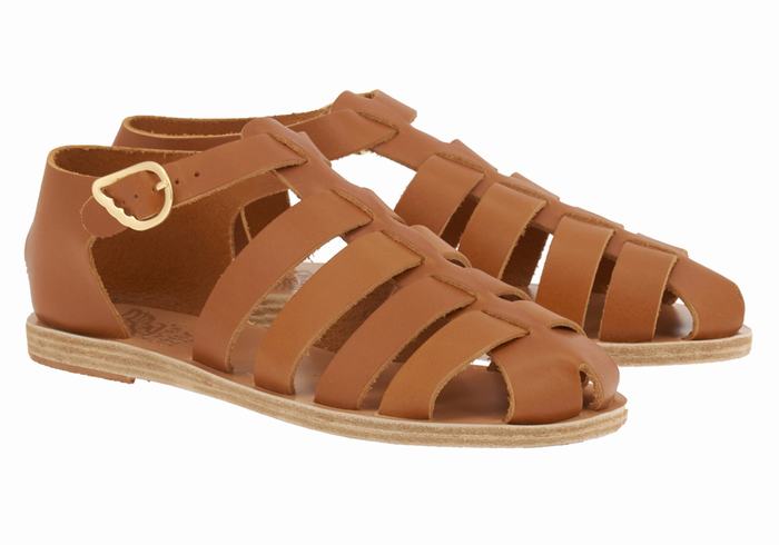 Sandale Fisherman Ancient Greek Sandals Homeria Leather Dama Maro Inchis | PQD8713PO