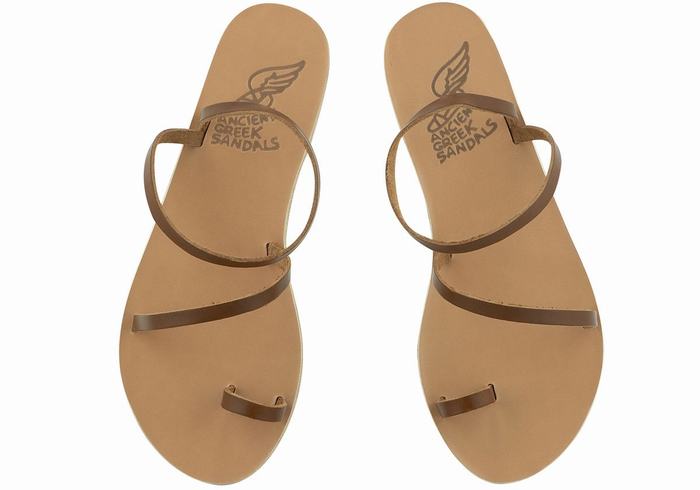 Sandale Fisherman Ancient Greek Sandals Apli Eleftheria Leather Dama Maro Inchis | NKM4531OR