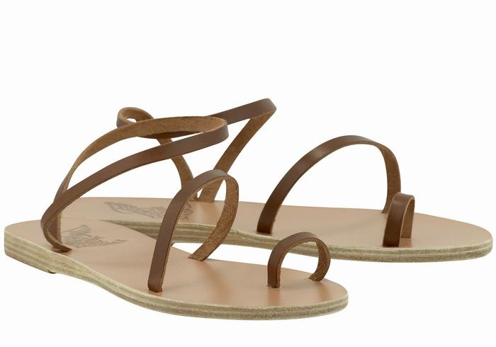 Sandale Fisherman Ancient Greek Sandals Apli Eleftheria Leather Dama Maro Inchis | NKM4531OR