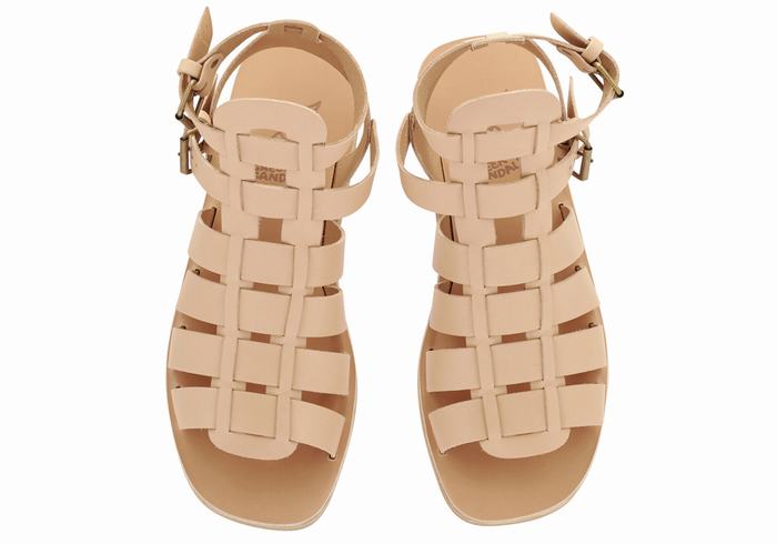 Sandale Fisherman Ancient Greek Sandals Alexandros Leather Barbati Bej | POH8535NW