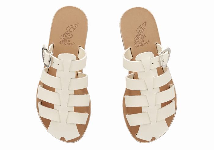 Sandale Fisherman Ancient Greek Sandals Little Cosmia Soft Copii Albi | YAJ2845ZL