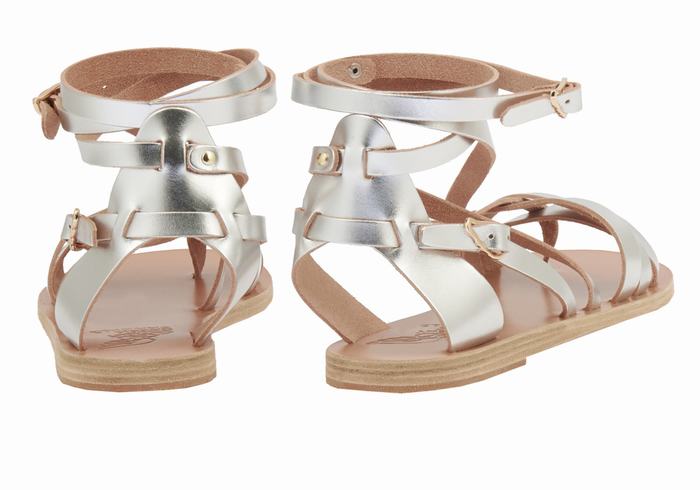 Sandale Gladiator Ancient Greek Sandals Satira Leather Dama Argintii | AJP9461WX