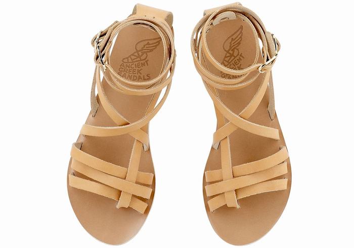 Sandale Gladiator Ancient Greek Sandals Satira Leather Dama Bej | VLV7853LU