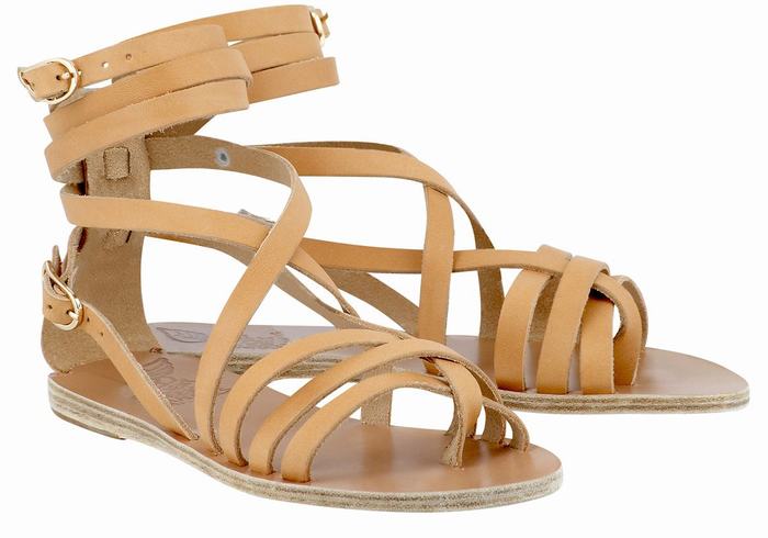 Sandale Gladiator Ancient Greek Sandals Satira Leather Dama Bej | VLV7853LU