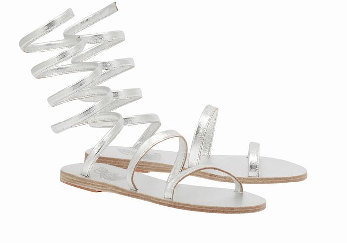 Sandale Gladiator Ancient Greek Sandals Ofis Leather Dama Argintii | XDZ1130RQ