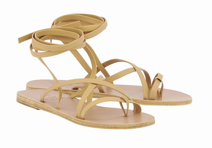 Sandale Gladiator Ancient Greek Sandals Morfi Leather Dama Bej | IBO496OT