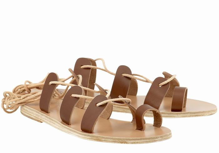 Sandale Gladiator Ancient Greek Sandals Alcyone Leather Dama Maro Inchis | FNM4759KH