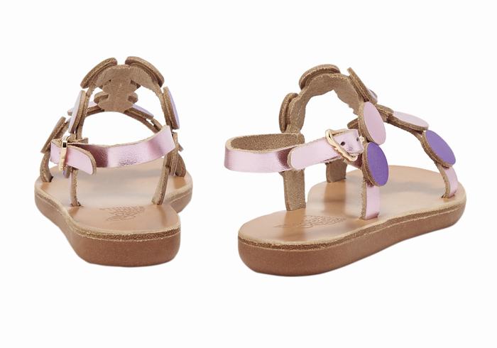 Sandale Plate Ancient Greek Sandals Little Uranos Soft Copii Roz Violet | FWX3013HP