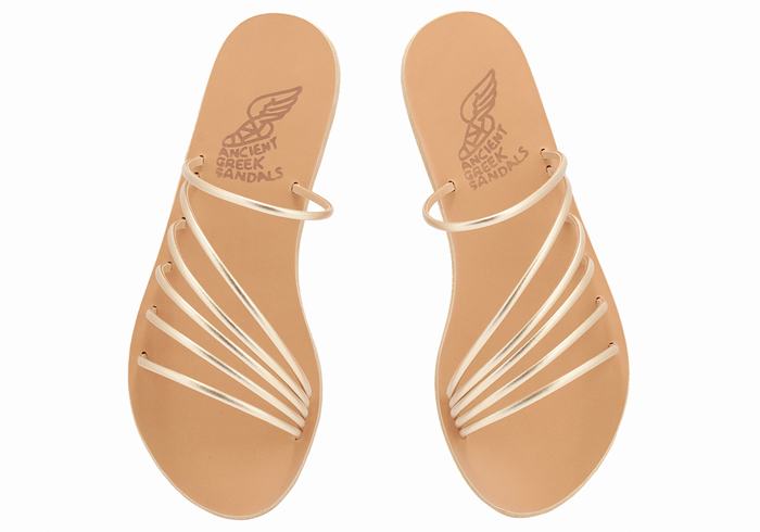 Sandale Slide Ancient Greek Sandals Adriani Dama Aurii Albi | GEW3971EF