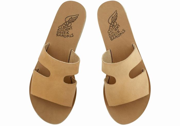 Sandale Slide Ancient Greek Sandals Apteros Dama Bej | DMF1286VK