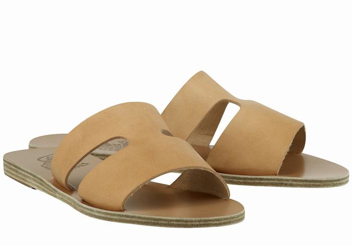 Sandale Slide Ancient Greek Sandals Apteros Dama Bej | DMF1286VK