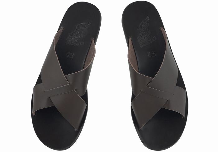 Sandale Slide Ancient Greek Sandals Bios Barbati Ciocolata | SUQ4675NG