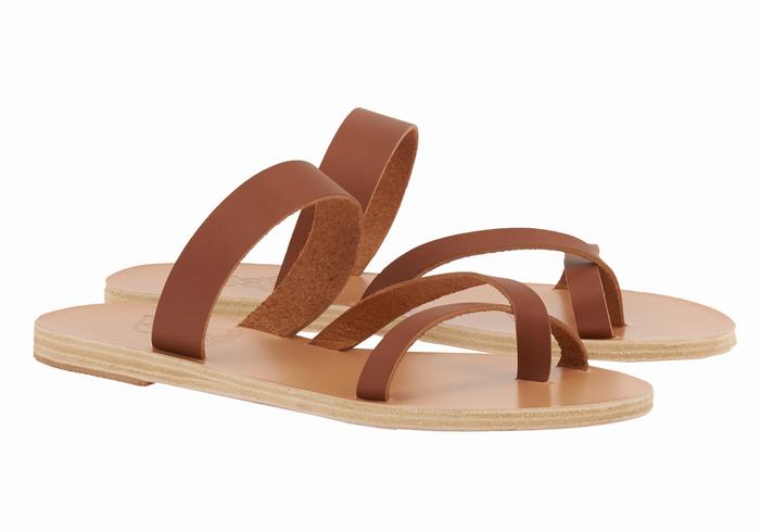 Sandale Slide Ancient Greek Sandals Daphnae Leather Dama Maro Inchis | BDX171XB