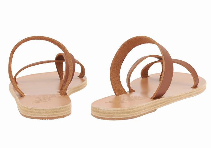 Sandale Slide Ancient Greek Sandals Daphnae Leather Dama Maro Inchis | BDX171XB