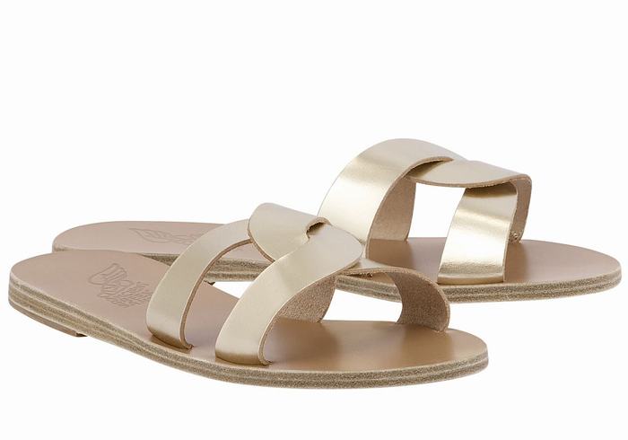 Sandale Slide Ancient Greek Sandals Desmos Dama Aurii Albi | ZVB2054PD