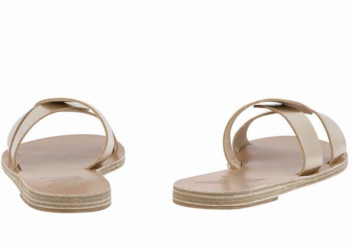 Sandale Slide Ancient Greek Sandals Desmos Dama Aurii Albi | ZVB2054PD