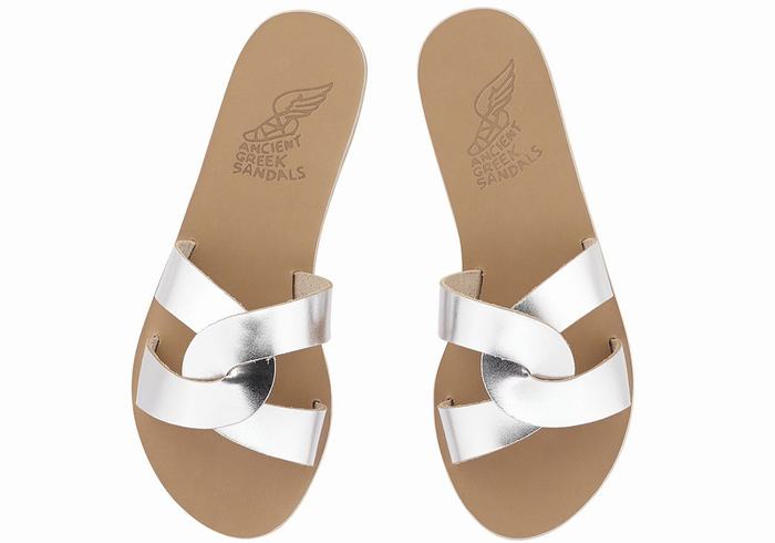 Sandale Slide Ancient Greek Sandals Desmos Dama Argintii | FZQ894WB