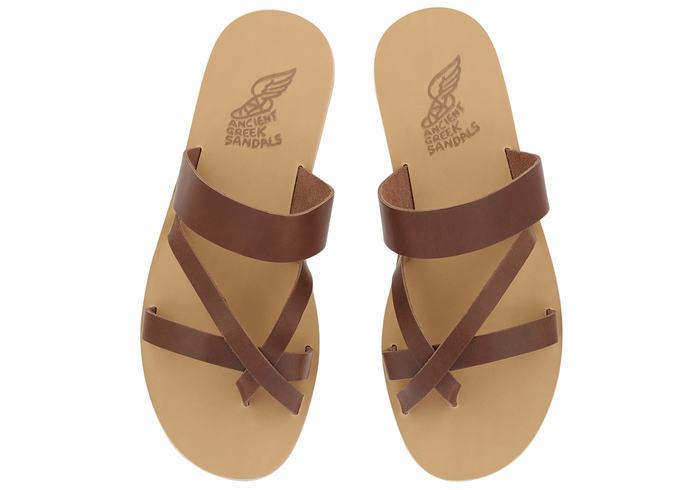 Sandale Slide Ancient Greek Sandals Jason Leather Barbati Cafe | OMU6612GK